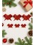 Kırmızı Simli Eva Fiyonk Kurdele – 6'lı Set (3×9 cm + 3×6.5 Cm) Yılbaşı Süsleme 1