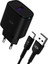C306 22.5W Qc3.0 USB Çıkışlı Type-C Kablolu Şarj Aleti Siyah 1