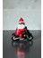 Dekoratif Motosikletli Noel Baba Biblo, Eğlenceli Christmas Ev Süsü, Yeni Yıl Dekorasyonu 11X11 cm 2