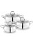 Çelik Tencere Seti 6 Parça-Gümüş 1