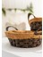 Hasır Sepet Kulplu Jüt Kumaşlı Dekoratif Organizer - Ekmek Sepeti 3