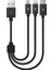 Alumicable Mini Trio Lightning Micro USB 30CM Şarj Kablosu, Siyah 2