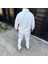 Erkek Çift Şeritli Eşofman Takım Dik Yaka Fermuarlı Sweatshirt Boru Paça Alt, Oversize 3 Iplik Pamuklu 2