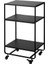 Home -Tier Tekerlekli Servis Arabası Mutfak Arabası, Çelik, Siyah, Tek Boy 2