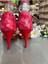 Kırmızıpembe Mermer Desen Kelebek Model Tango, Dans ve Salon Abiye Ayakkabısı 8,5 cm Topuk Boy 4