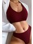 Kadın Bordo Desteksiz Seamless Tangalı İç Çamaşır Takımı 4