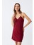 Moda Ip Askılı Penye Gecelik Bordo 3