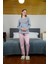 Moda Kadın Penye Uzun Kol Pijama Takım Gri 2