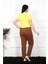 Moda Kadın Pamuklu Büyük Beden Alt Pijama Kahve 4