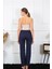 Moda Kadın Pamuklu Alt Pijama Lacivert 5
