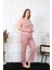 Moda Kadın Büyük Beden Somon Ip Askılı Pijama Takım 2