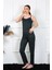 Moda Kadın Ip Askılı Yeşil Ekoseli Pijama Takım 3