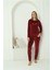 Moda Kadın Kadife Bordo Pijama Takım 1