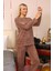 Moda Polar Kadın Pijama Takımı Sütlü Kahve 3