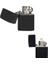 Çakmak Parlak Siyah Zippo Benzinli Çakmak Cep Boy Doldurulabilir - NJ001P-4IAY37 1