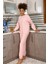 Moda Kadın Kadife Pijama Takım Pembe 4