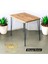 Siyah Metal Ayaklı 60X90 cm Kalınlıklı (Tek Masa) Ahşap Kenar Mutfak - Balkon - Çalışma Masası 1