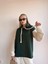 Kadın Kolları Triko Oversize Curve Tasarım Zümrüt Yeşil Sweatshirt 2