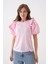 Kadın Bisiklet Yaka Volanlı Karpuz Kol Güpür Detaylı Spor Şık Çiçek Güpürlü Bluz 1