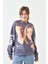 Kadın Yüz Baskılı Oversize Geniş Kalıp Desenli Curve Sweatshirt 3