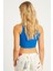 Kadın Bisiklet Yaka Fitilli Pamuk Kalın Askılı Spor Şık Crop Top Büstiyer Bluz 4