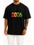 Oversize 2026 Yılbaşı Göğüs Tasarımlı Unisex T-Shirt 1