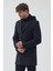 Erkek Standart Kalıp Fermuarlı Yarım Kapitone Kapüşonlu Kaşe Kaban 5