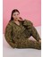 Moda Kadın Büyük Beden Tropikal Yaprak Desenli Düğmeli Pijama Takımı 2