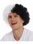 Siyah Beyaz Kıvırcık Afro Bonus Peruk Taraftar Bonus Saç 3