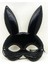 Siyah Renk Kumaş Malzemeden Imal Eva Tavşan Maskesi 19X15 cm 1