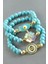 Karşık Figürlü Turkuaz Doğaltaş Bileklik 1