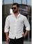 Erkek Likralı Örme Dokulu Regular Fit Casual Gömlek – Beyaz 1