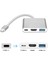 Type-C 3in1 HDMI 4K USB 3.0 Görüntü Veri Aktarımı Sağlar USB Adaptör Notebook ve Macbook ile Uyumlu 3