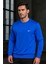 “erkek Spor Sweatshirt Mavi – Rahat Kesim, Hafif Kumaş, Günlük Şık Kapşonsuz Üst” 1