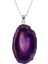 Mor Akik Taşı Dilim Kolye – Çelik Zincirli 3