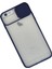 MYT09 iPhone 6 Kılıf Palm Buzlu Kamera Sürgülü Silikon - Lacivert 2