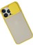 MYT09 iPhone 13 Pro Max Kılıf Palm Buzlu Kamera Sürgülü Silikon - Sarı 3
