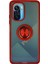 Xiaomi Redmi K40 Kılıf Montreal Yüzüklü Silikon Kapak - Kırmızı 1