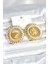 Bfs Pirinç Gold Renk Kehribar Boncuklu Vintage Kadın Küpe 1