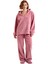 Kadın Yumuşak Peluş Kapüşonlu Pijama Takımı Fonksiyonel Dayanıklı Kaliteli Konforlu Modern 2