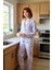 Kadın Uzun Kollu Tavşan Desenli Viskon Pijama Takımı Fonksiyonel Dayanıklı Kaliteli Modern 1