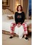 Kadin Kirmizi Yılbaşı Desenli Pamuk Polyester Pijama Fonksiyonel Dayanıklı Kaliteli Modern 1