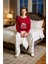 Kadin Kirmizi Yılbaşı Desenli Pamuk Polyester Pijama Fonksiyonel Dayanıklı Kaliteli Modern 1