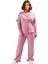 Kadın Fırfırlı Detaylı Gömlek Yaka Pijama Takımı Fonksiyonel Dayanıklı Kaliteli Konforlu Şık 3