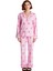 Kalp Desenli Viskon Gömlek Pijama Takımı Kadın Fonksiyonel Dayanıklı Kaliteli Konforlu Şık 4