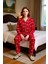 Kadin Kirmizi Hayvan Desenli Polar Pijama Takımı Fonksiyonel Dayanıklı Kaliteli Konforlu Şık 3