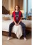 Kadın Yılbaşı Kalpli Pijama Takımı Fonksiyonel Dayanıklı Kaliteli Konforlu Estetik Premium 3