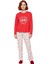 Kadin Kirmizi Yılbaşı Temali Uzun Kollu Pijama Takımı Fonksiyonel Dayanıklı Kaliteli Rahat 4