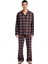 Erkek Kareli Pijama Takımı Uzun Kollu Gömlek Pantolon Fonksiyonel Dayanıklı Kaliteli Rahat 4