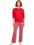 Kadın Ekose Pijama Takımı Uzun Kollu Bisiklet Yaka Fonksiyonel Dayanıklı Kaliteli Konforlu 4
